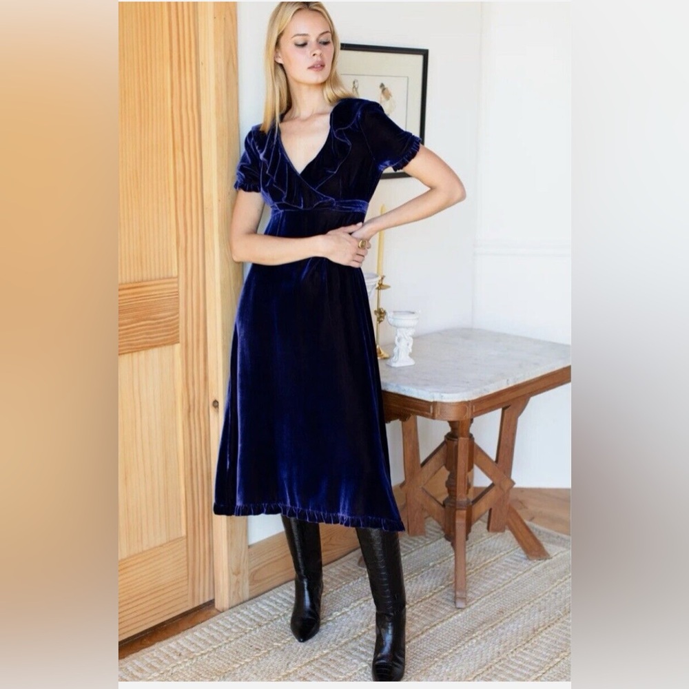 Emerson Fry Velvet Purple Wrap Dress NWT